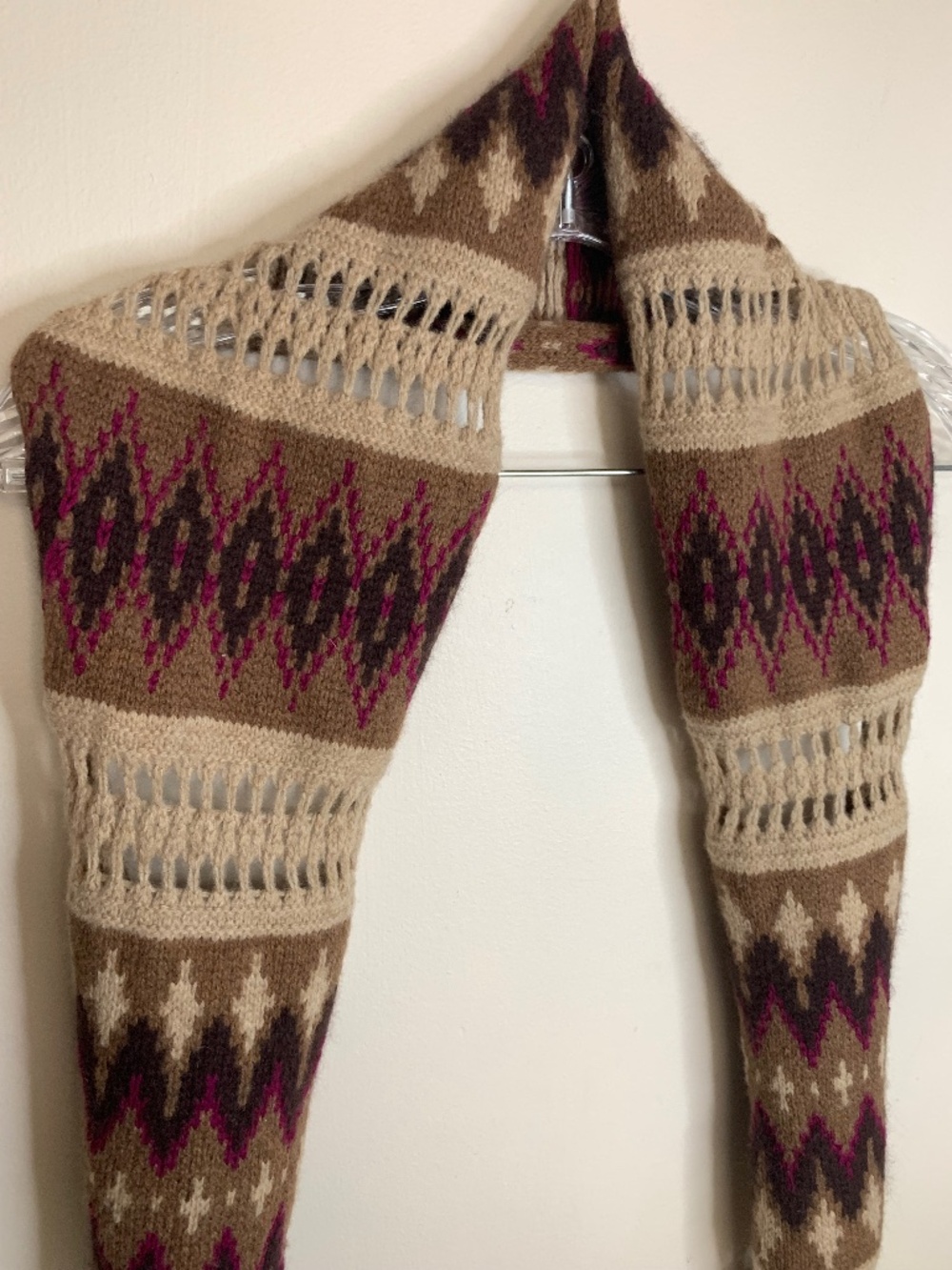 Lauren Ralph Lauren 100% Lambswool Patchwork Fair Isle Long Scarf